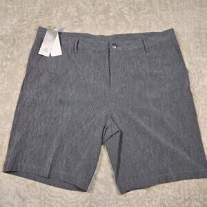 NWT Adidas Golf Shorts Crosshatch Flat Front 9.5'' Black & white HA1462 Mens 40